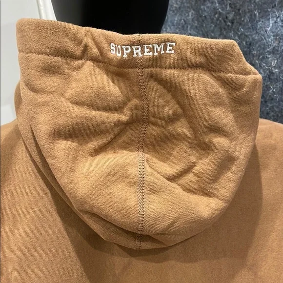 NEW Supreme S Logo Swarovski SMALL Brown Tan Long Sleeve Hoodie Pull Over Jacket